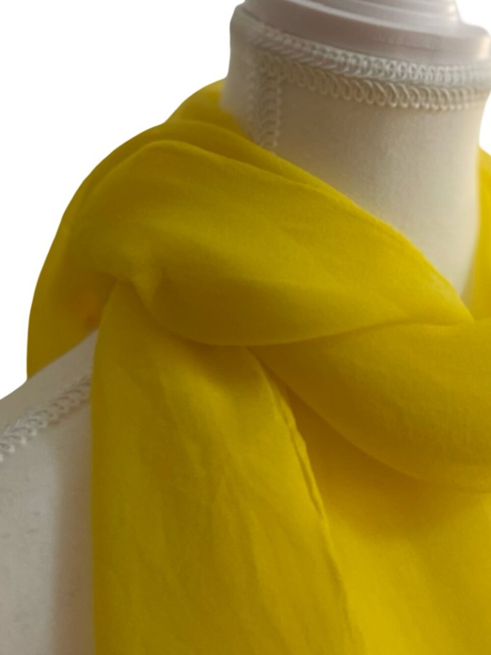 Glentey Silk Scarf 🇯🇵 Made in Japan | Hand Rolled Edges | Sheer Yellow 17 x 40 - Picture 3 of 8